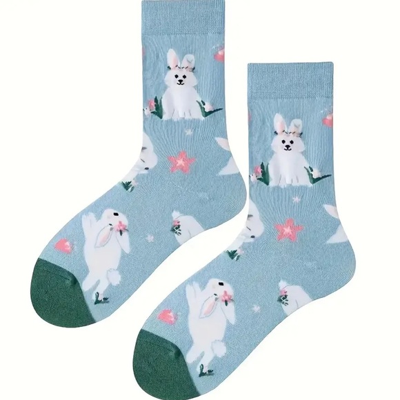 Blue Bunny Rabbit  Socks - Picture 2 of 4